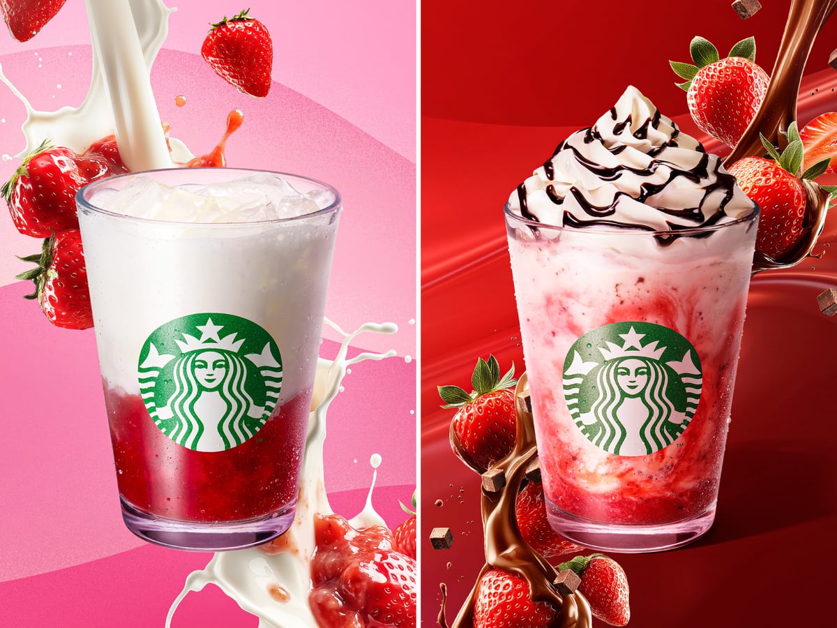 New Strawberry Beverages Launch at Starbucks Tokyo