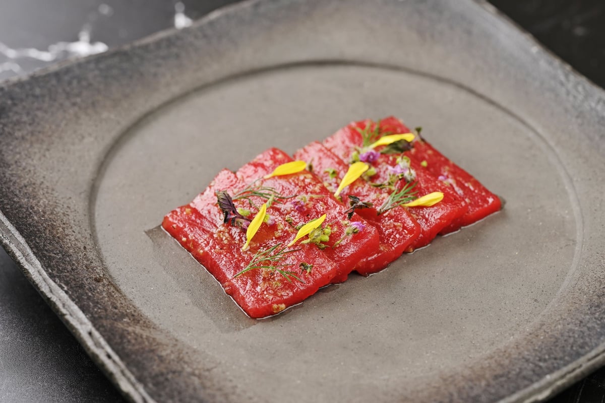 Tuna with Three Peppers and Flower Shiso