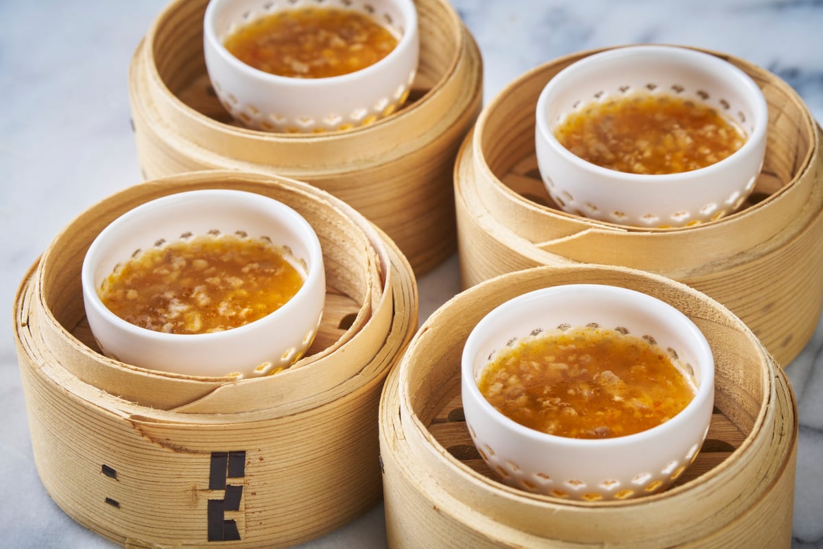 Silky Steamed Tofu with Sichuan Mapo Sauce