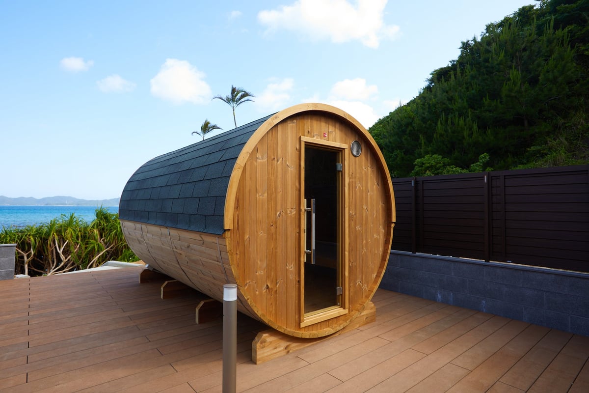 Private sauna with ocean view