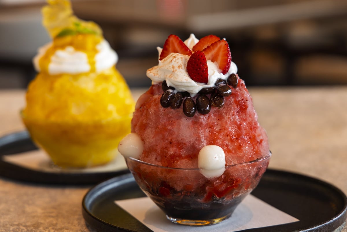 Strawberry Milk Zenzai shaved ice ¥1,800 (tax included)