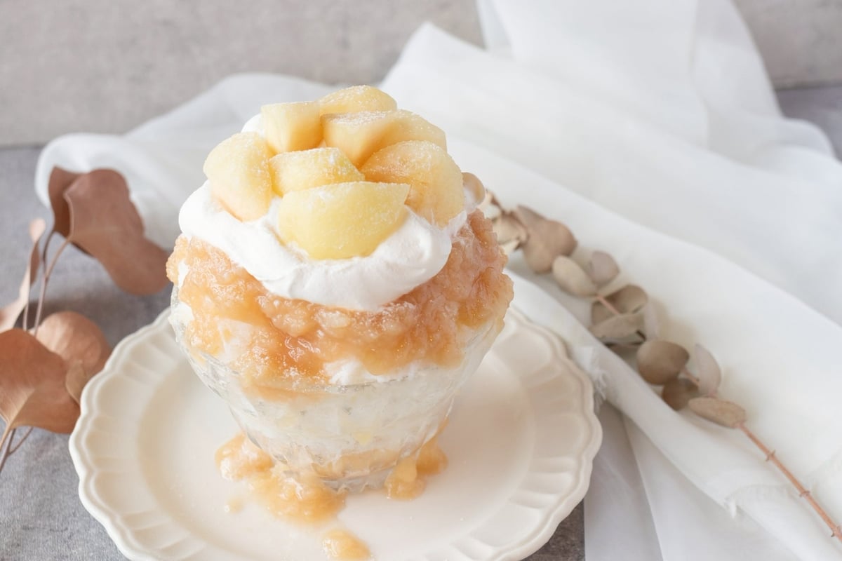 Seasonal Peach Shaved Ice and Peach Tarts at DISHES and TART SAN in Aichi from July 1