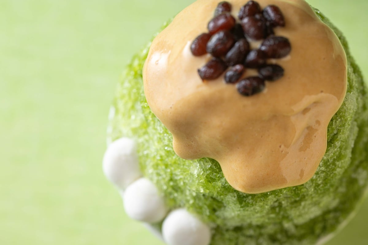Shaved ice with a balance of sweetness and bitterness