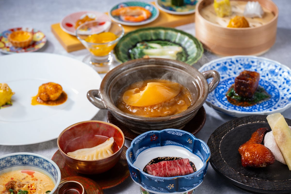 Course meal image — ¥40,000 per person (tax included) for the special fireworks festival course