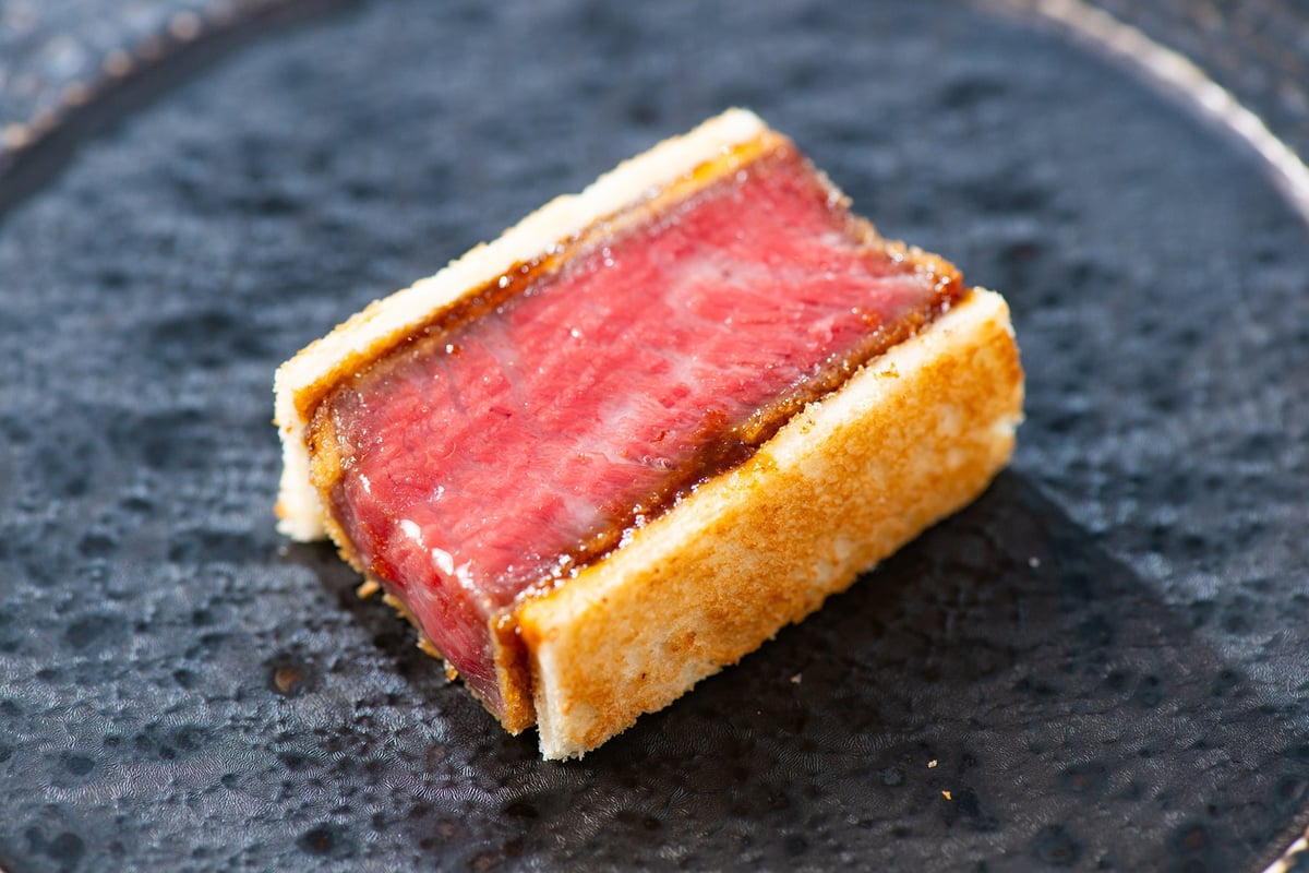 A-5 Wagyu filet cutlet sandwich