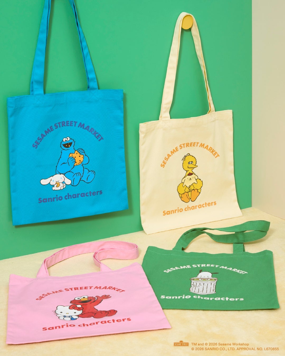 SESAME STREET MARKET × Sanrio Characters Collaboration Goods in Tokyo and Osaka from July 2