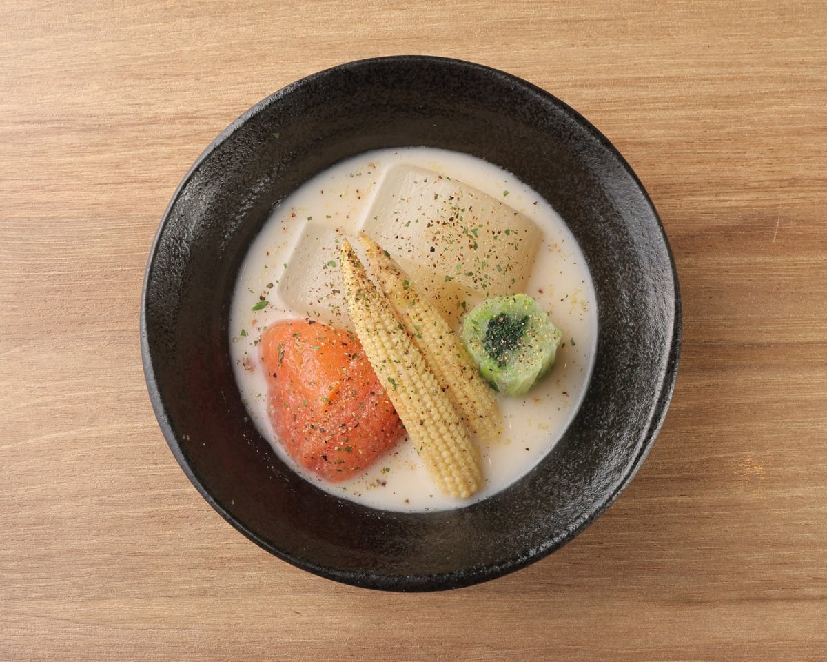 Lineup (All 3 Types): Tomato / Toridashi Daikon / Baby Corn *The photo shows an assortment