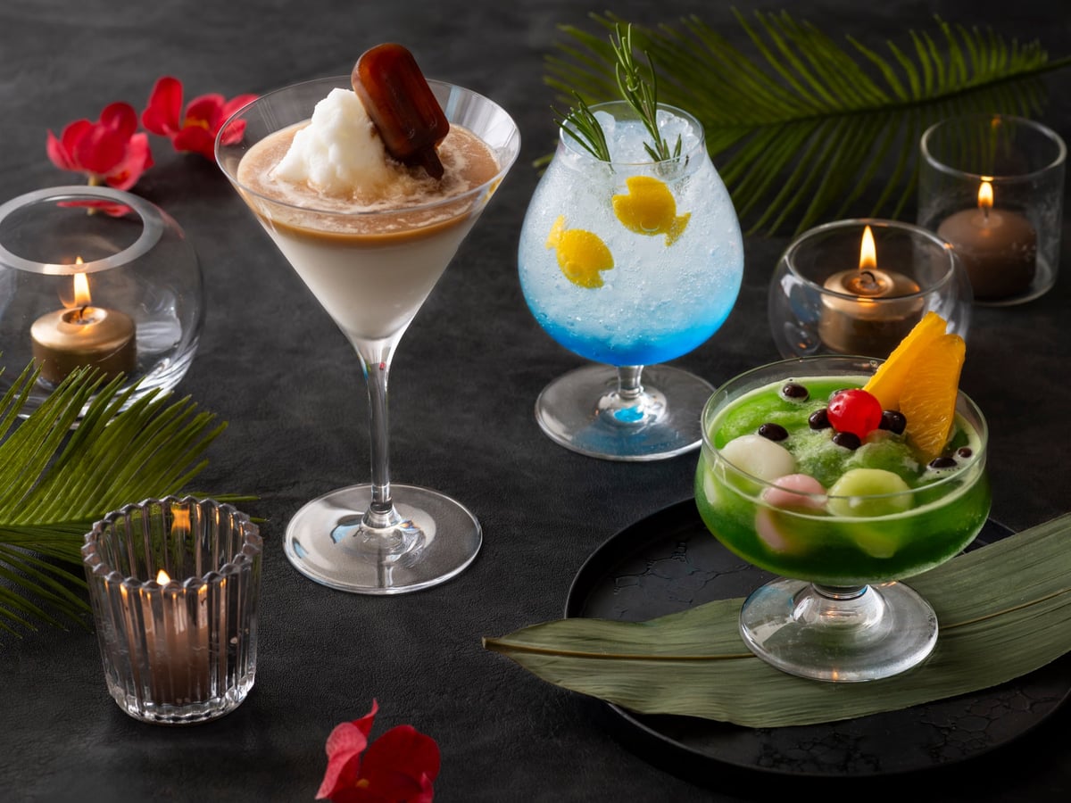 From the left in the photo: Frozen Affogato, Summer Ripple, and Suitei.