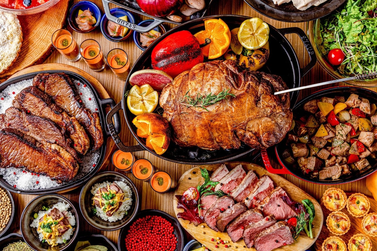 Meat buffet lineup