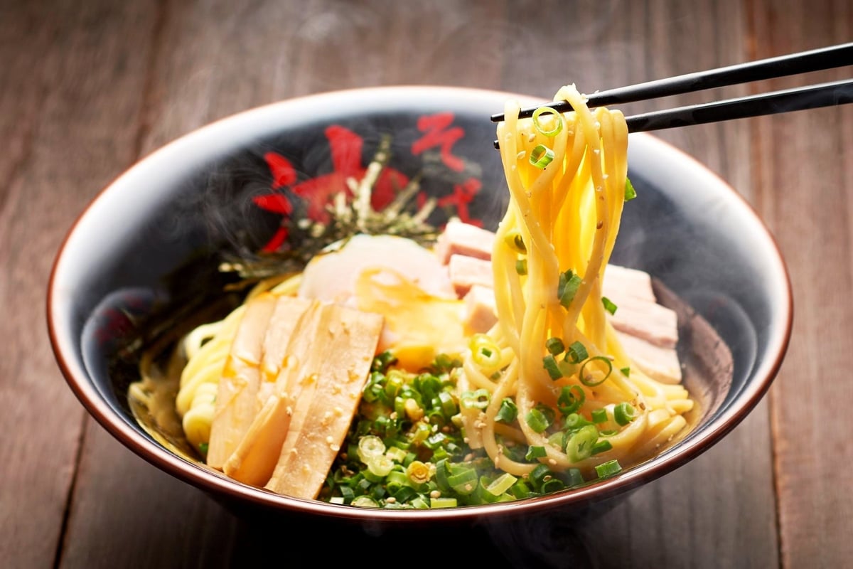 Abura Soba with Special Topping A (Green Onion Sesame + Soft-Boiled Egg) — ¥880 (tax included)