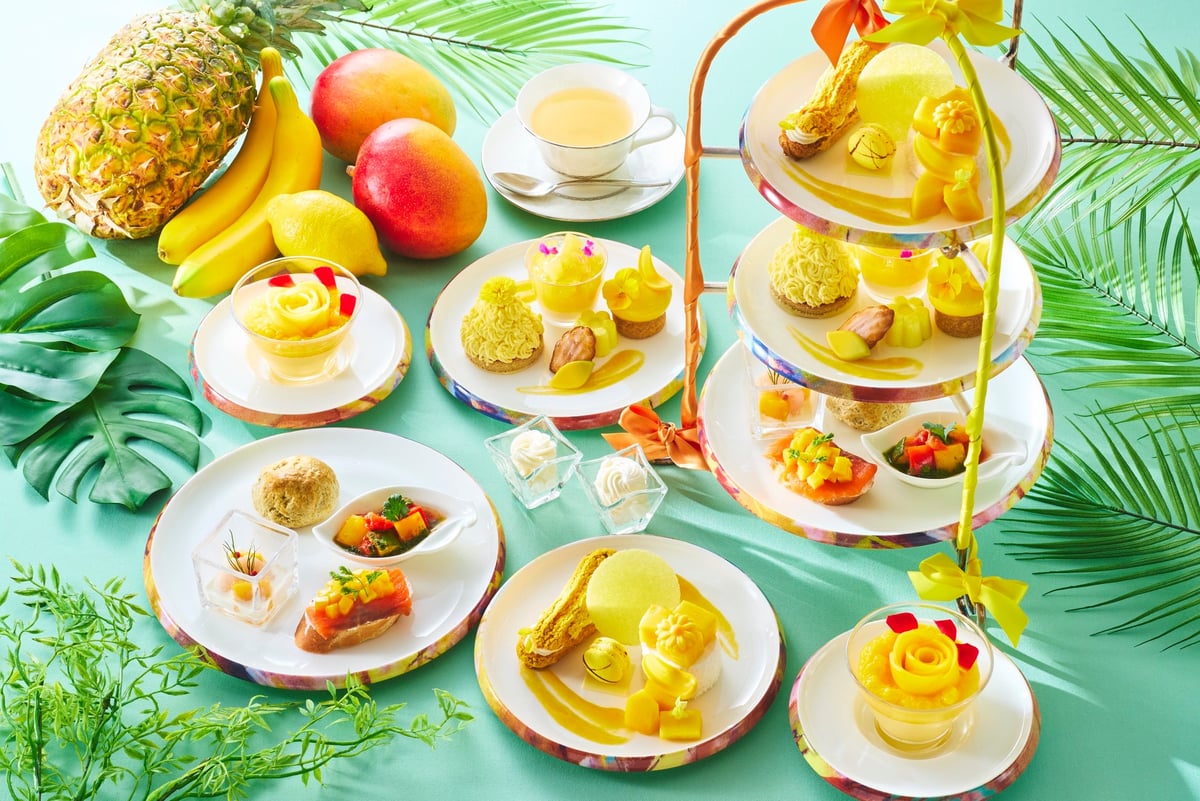 Tropical Fruit Afternoon Tea Set — Mango, Pineapple, Banana — ¥7,500 per person (tax included)