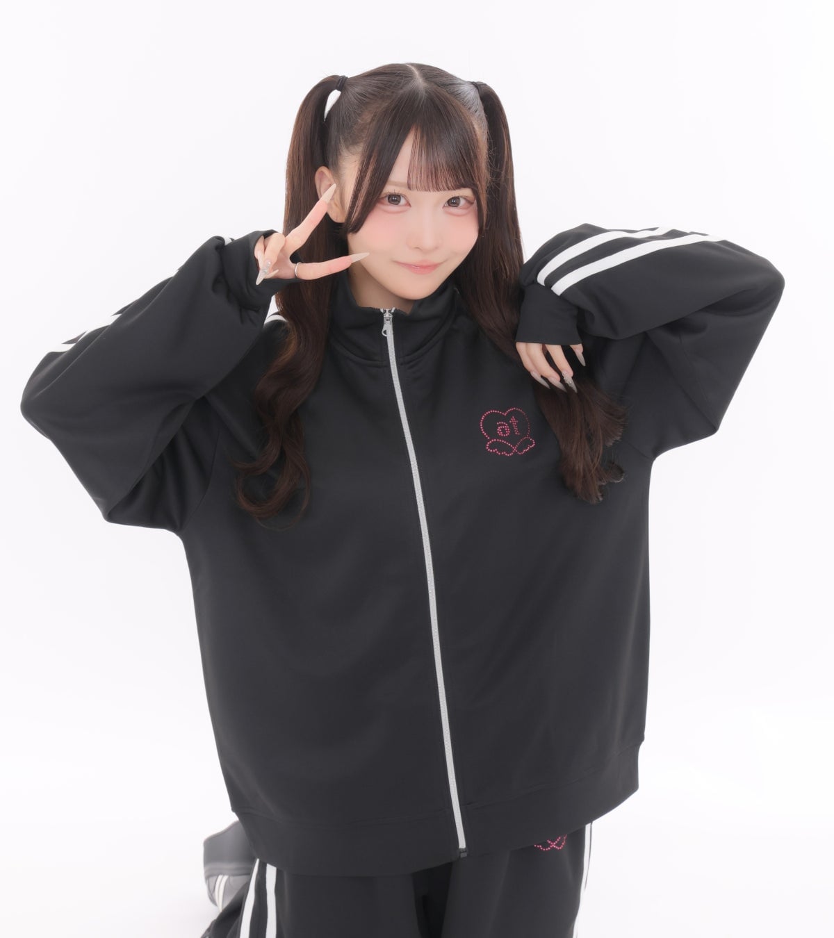 Model: Koyui. Product name: Jersey Set-up Price: ¥3,520 (tax included). Colors: 583-0473 (medium black). Sizes: F.