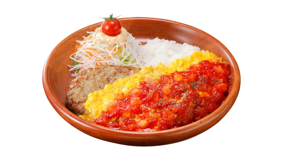 Diced Tomato Omurice Hamburger Dish