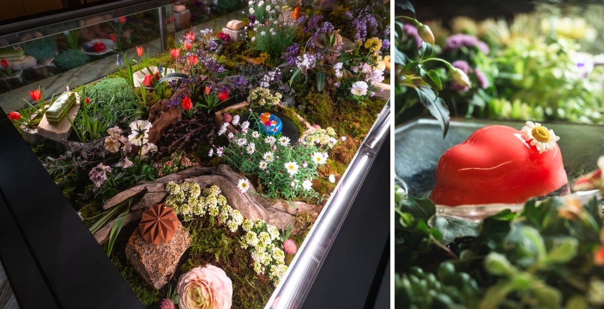 (Left) SingleThread Entremets showcase / (Right) SHIMADA FARM RHUBARB