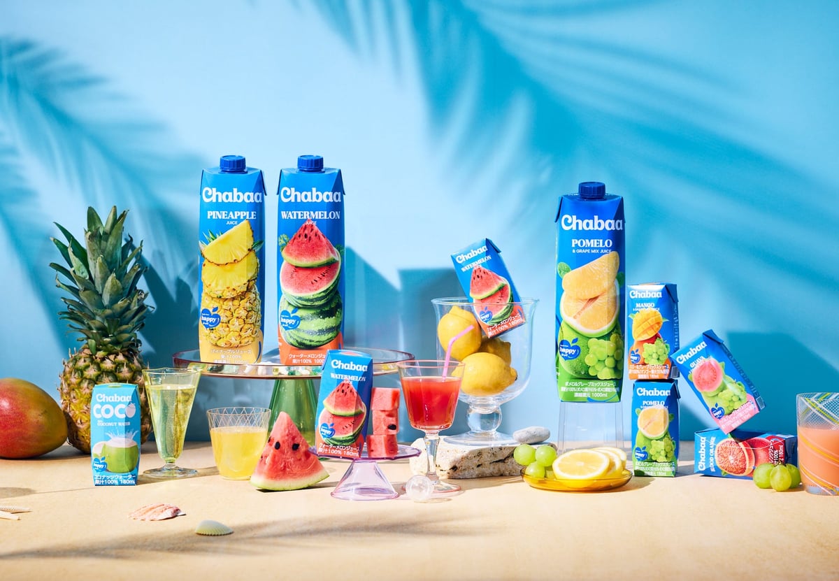 Chabaa Refreshes Tropical Fruit Juice Packaging with New Coconut Line in Japan