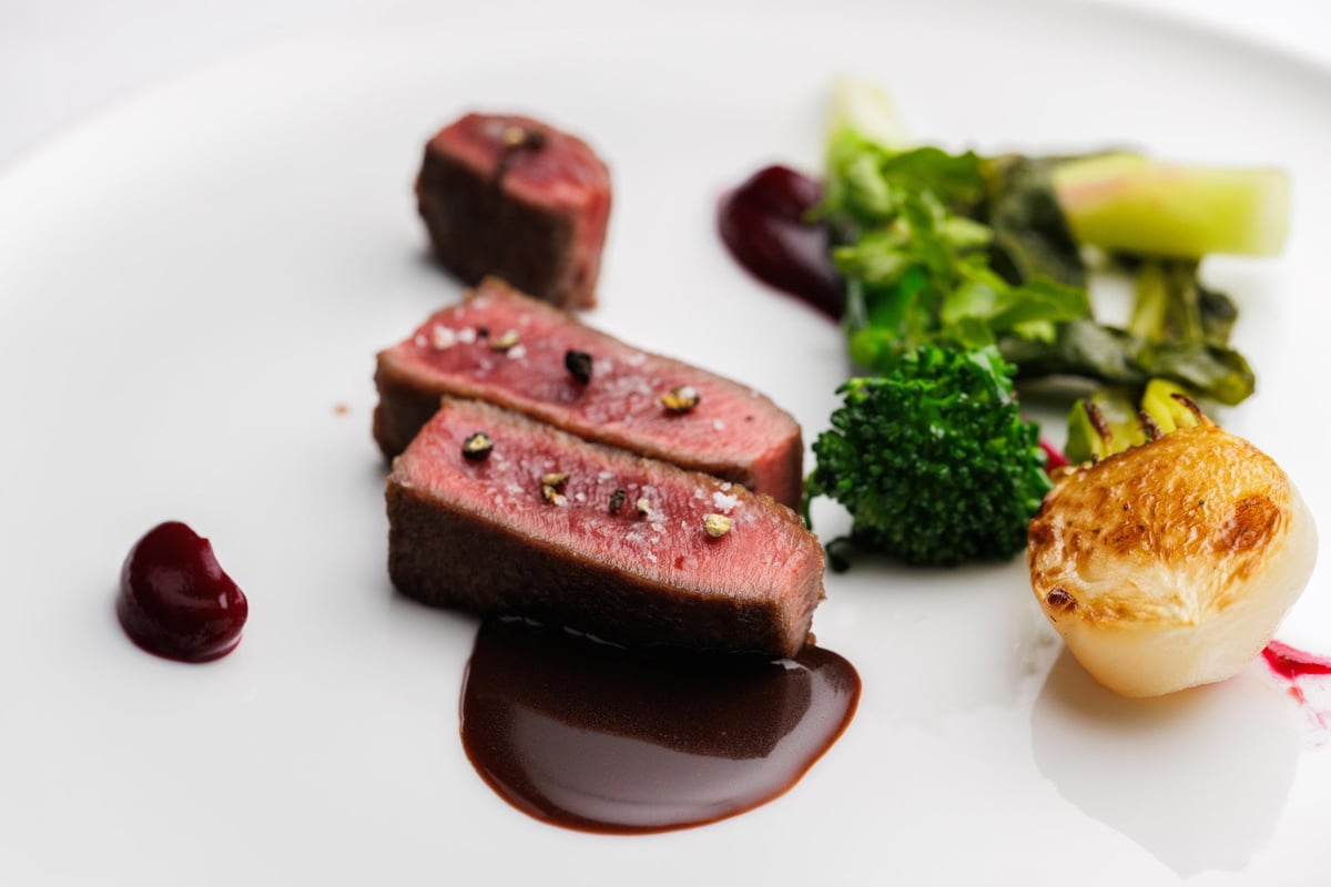Roasted Ezo deer with Grand Veneur sauce