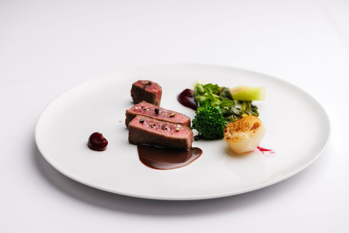 Roasted Ezo deer with Grand Veneur sauce
