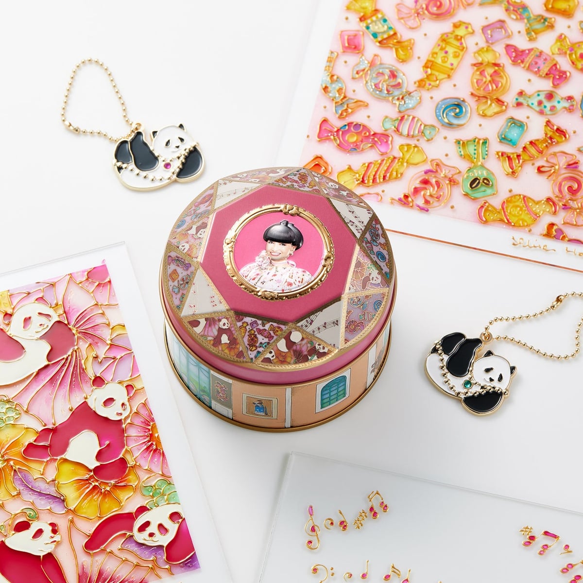 Free Panda Charm with New Tetsuko's Room Cookie Tin at Nihonbashi Exhibition