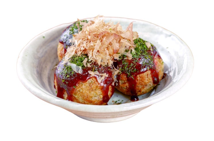 Absolutely Delicious Takoyaki (3 pieces) ¥340 (tax included ¥374)