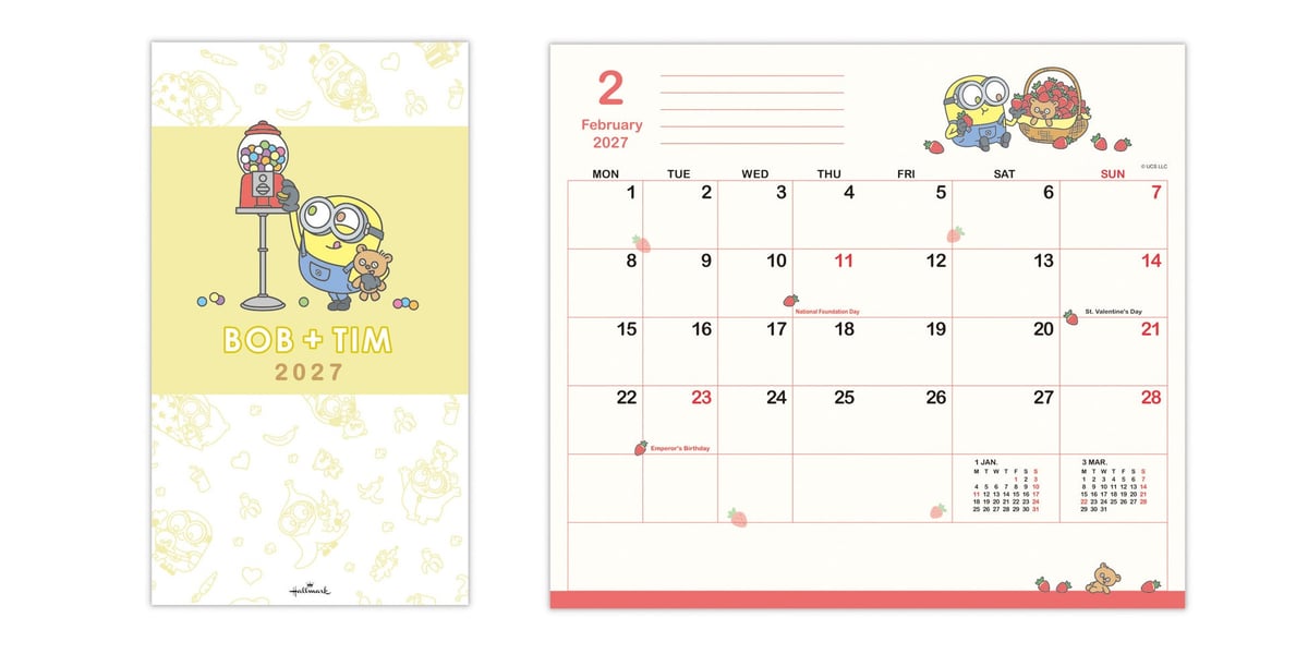 Hallmark Japan Releases New 2027 Calendars and Diaries Featuring Minions and Curious George August 3