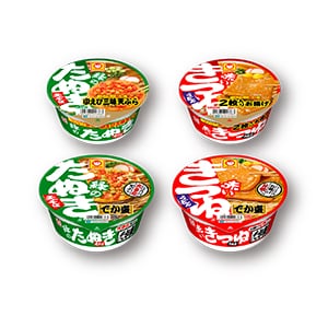 Toyo Suisan Midori no Tanuki Tempura Soba with Shrimp / Aka no Kitsune Udon with Two Pieces of Fr…