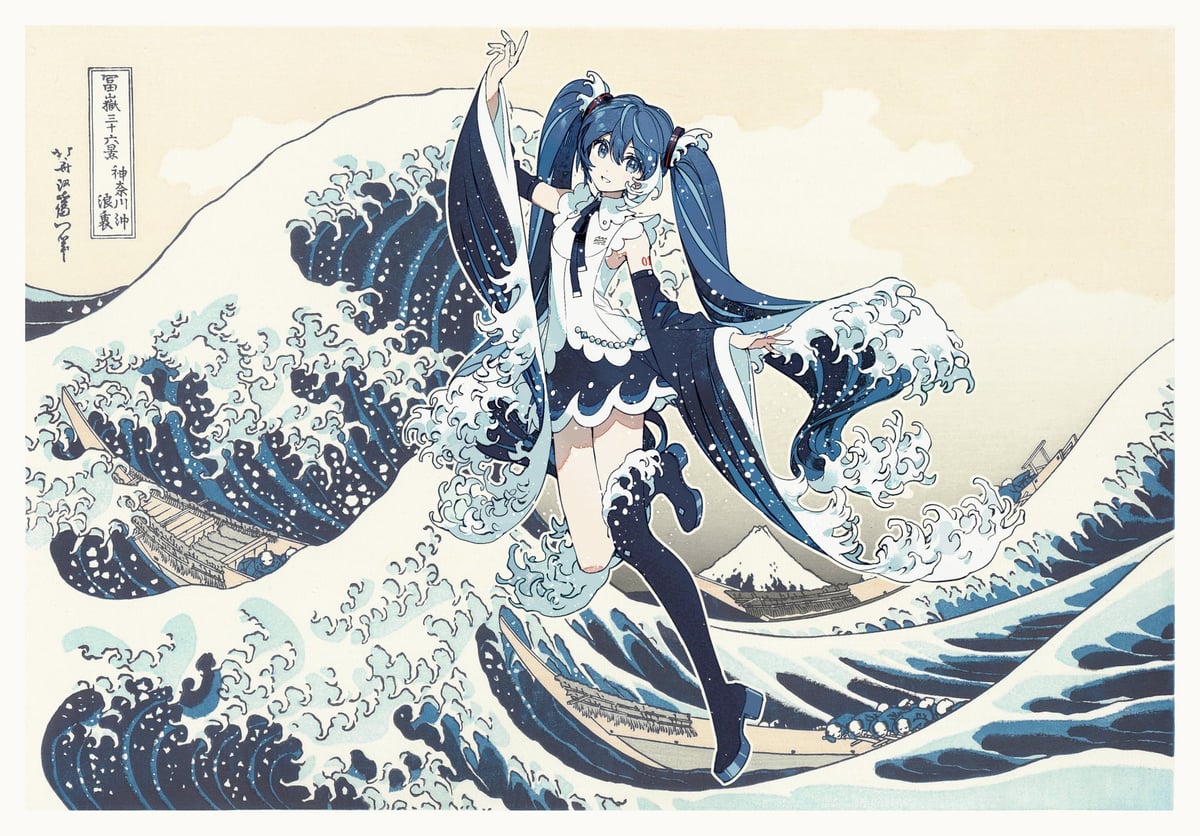 New Katsushika Hokusai x Hatsune Miku Rella Goods Launch in Japan