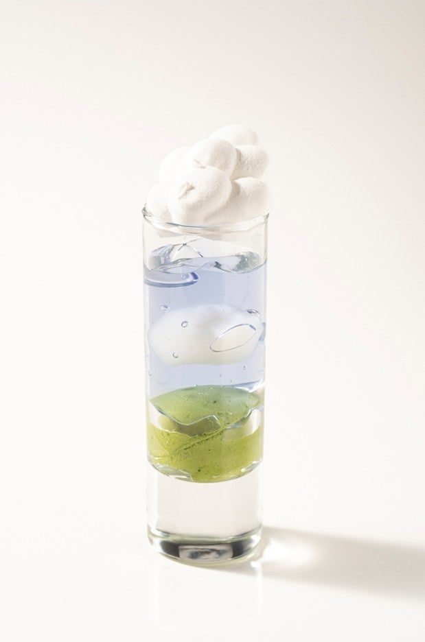 Butterfly pea jelly and amazake marshmallow