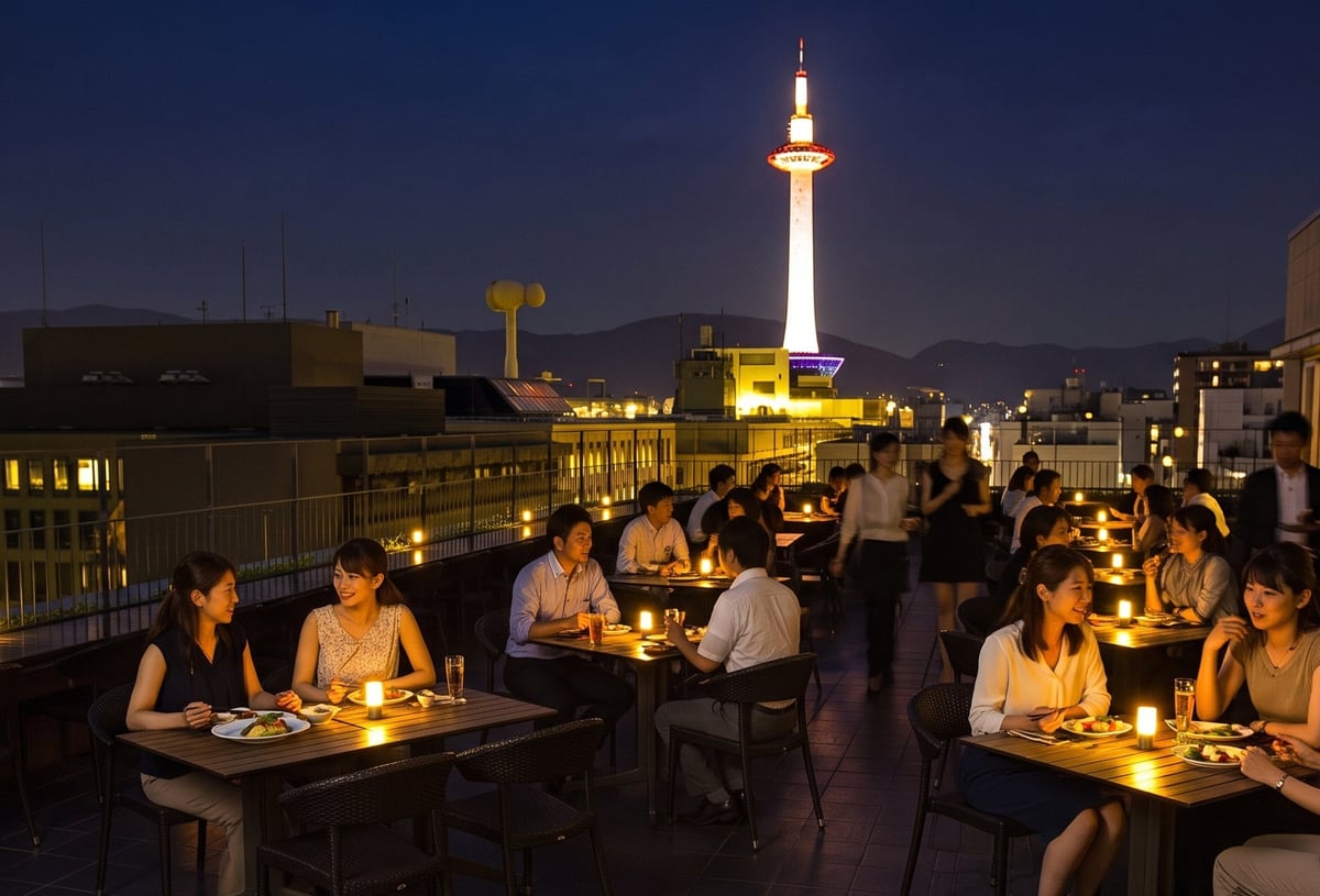 Exclusive Rooftop Party Plan with Kyoto Night Views at Kyoto Hatoya Zuifukaku Hotel