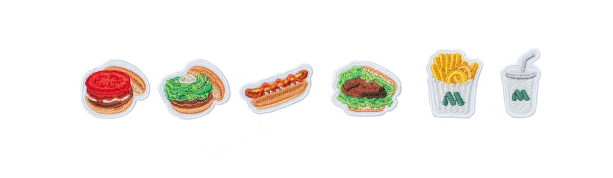 From left: Mos Burger, Teriyaki Burger, Hot Dog, Mos Rice Burger, Yakiniku, Onion Potatoes, Drinks
