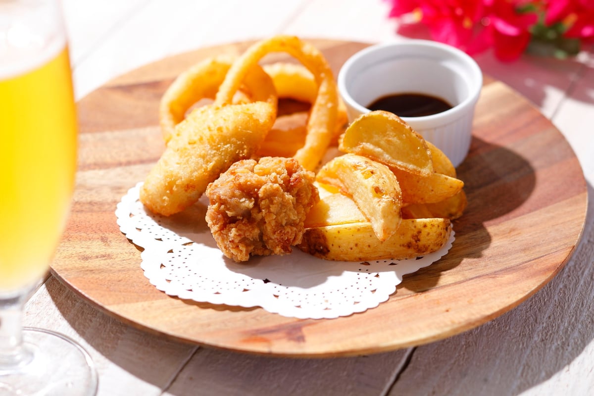 Assorted fried foods