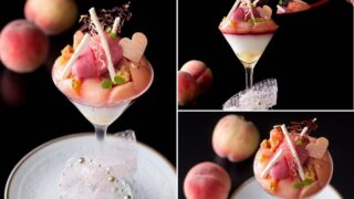 Peach Parfait with Verbena Aroma at Le Cafe de Joel Robuchon Nihombashi from July 15
