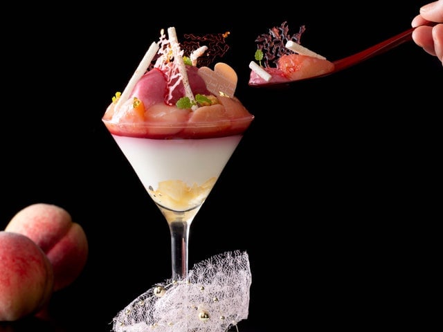 Peach Parfait with Verbena Aroma at Le Cafe de Joel Robuchon Nihombashi from July 15