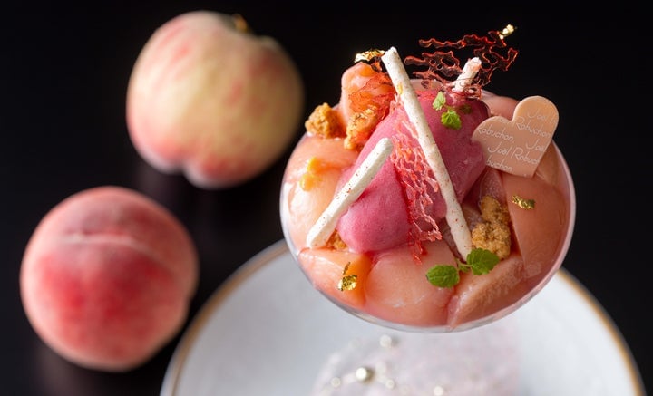 Peach Parfait with Verbena Aroma at Le Cafe de Joel Robuchon Nihombashi from July 15