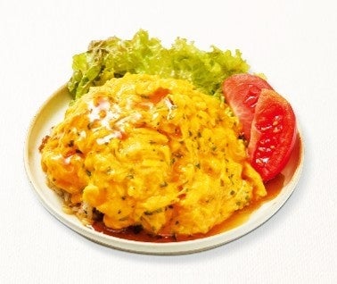 Fluffy and melty beef tendon garlic omelette rice — ¥1,280 (tax included)
