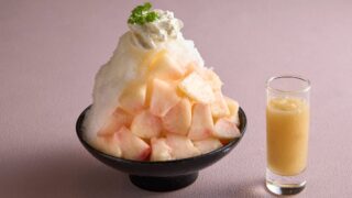 Seasonal Peach Shaved Ice at RIHGA Royal Hotel Kokura in August
