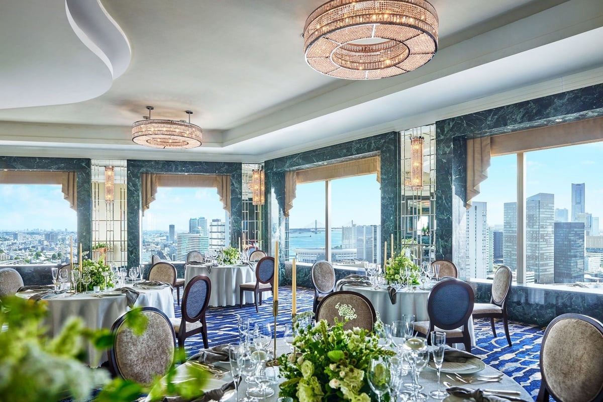 Enjoy panoramic views from the Manhattan Room.