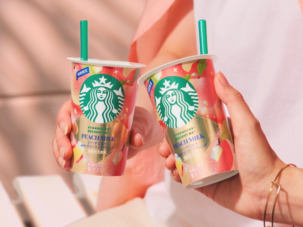 Starbucks Japan Unveils New DELIGHT ME Peach Milk with Creamy Pudding from July 21