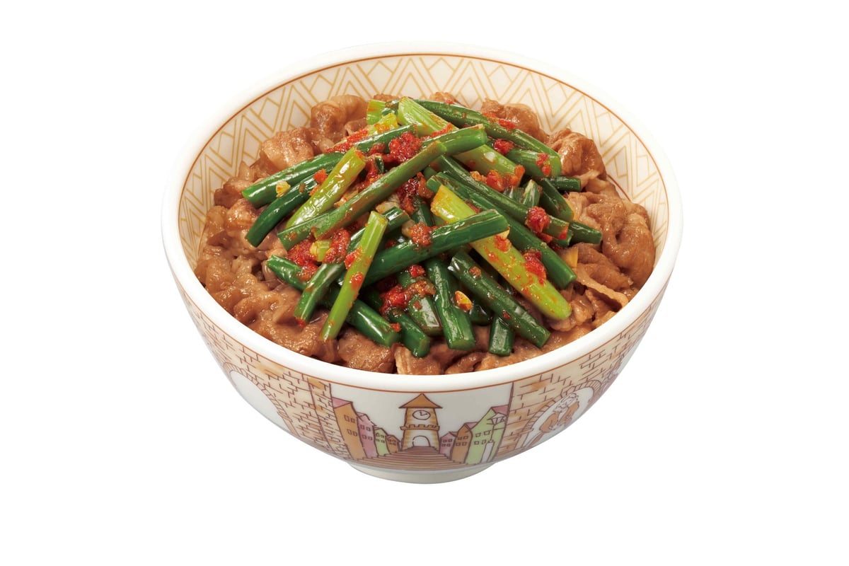 Sukiya Garlic Sprout Beef Bowl in Tokyo from July 8