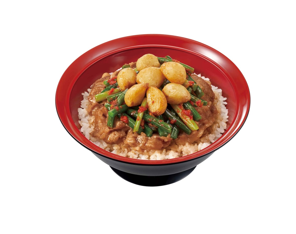 Sukiya Garlic Sprout Beef Bowl in Tokyo from July 8