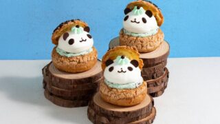 Tsubakiya Coffee and Ducky Duck Launch Refreshing Choco Mint Panda Cream Puff in Japan