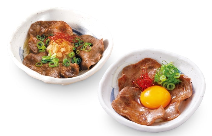 Left top: Beef Tongue Oroshi Ponzu, Right bottom: Tsukimi Beef Tongue