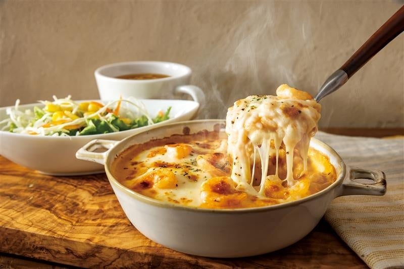 ●Seafood and Mozzarella Ebi-flavored Cream Doria — ¥1,360 (tax included ¥1,496)