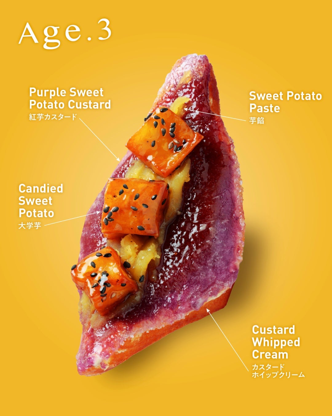 Age.3 Returns Popular Purple Sweet Potato Brulee and Seasonal Sandwiches in Tokyo September 1