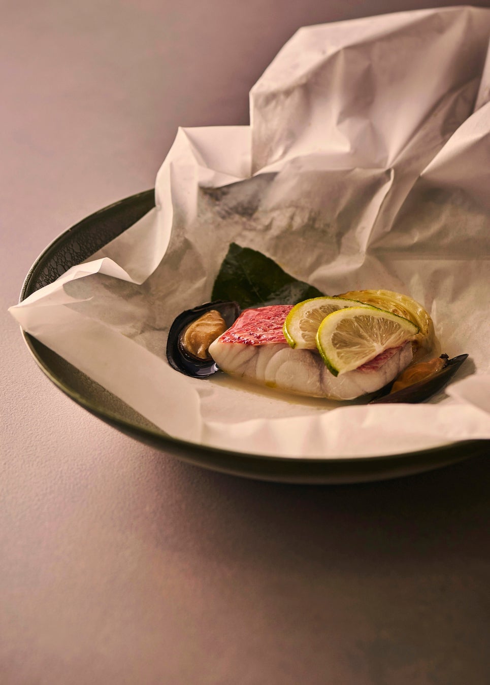 Fresh fish carpaccio from Hokkaido — ¥33,000 (tax included) for the full course