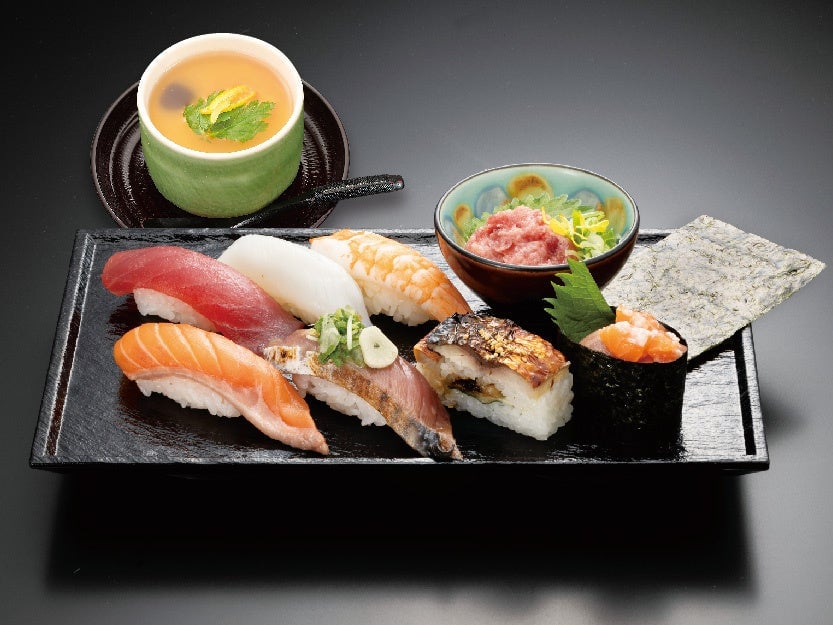 Includes: Nigiri, Seared, and Tempura Sanma, plus Grilled Sanma — ¥407 (tax included)