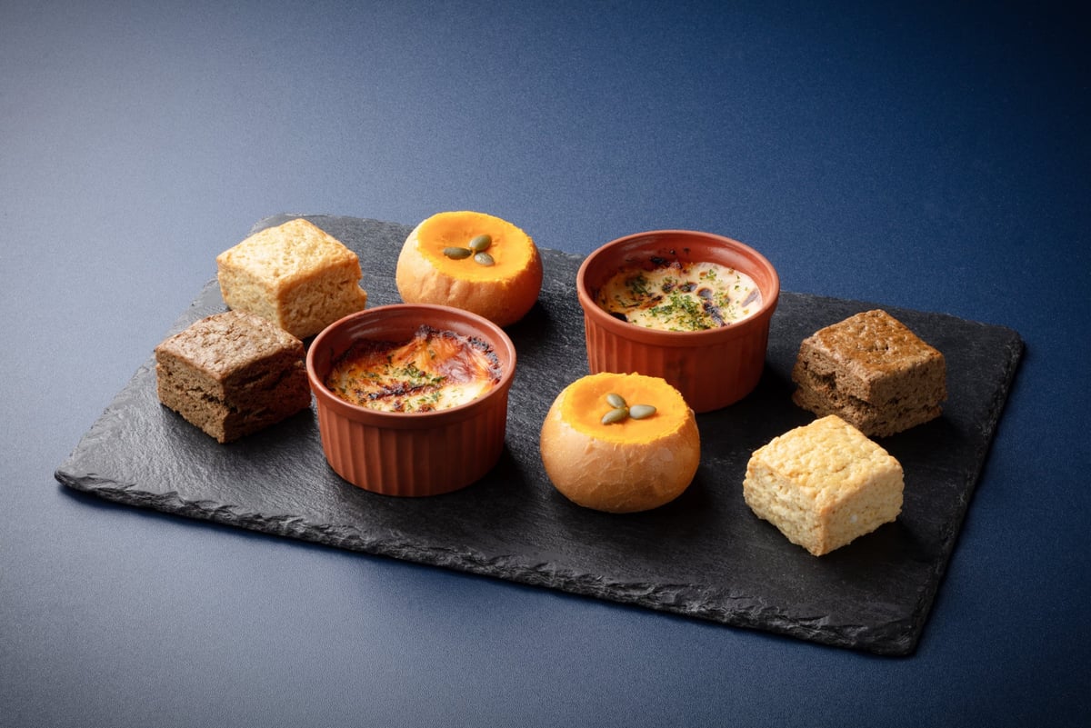 Pumpkin bread cups and chestnut scones