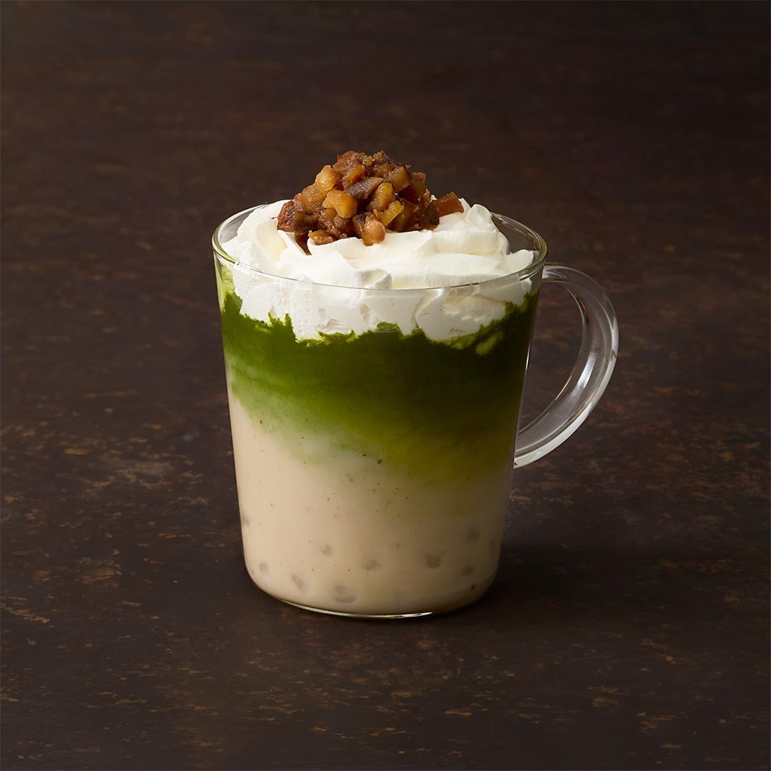 Matcha Chestnut An Latte with Whole Shiratama (Hot & Iced)