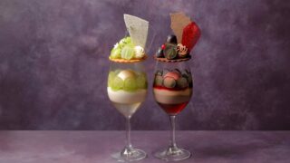 Autumn Parfait Series Featuring Shine Muscat and Halloween Purple at Biwako Marriott Hotel in Japan