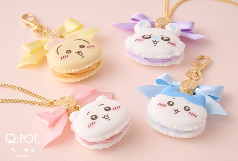 Jewelry-like macaroon necklaces & bag charms — ¥13,200 for necklaces, ¥11,000 for bag charms