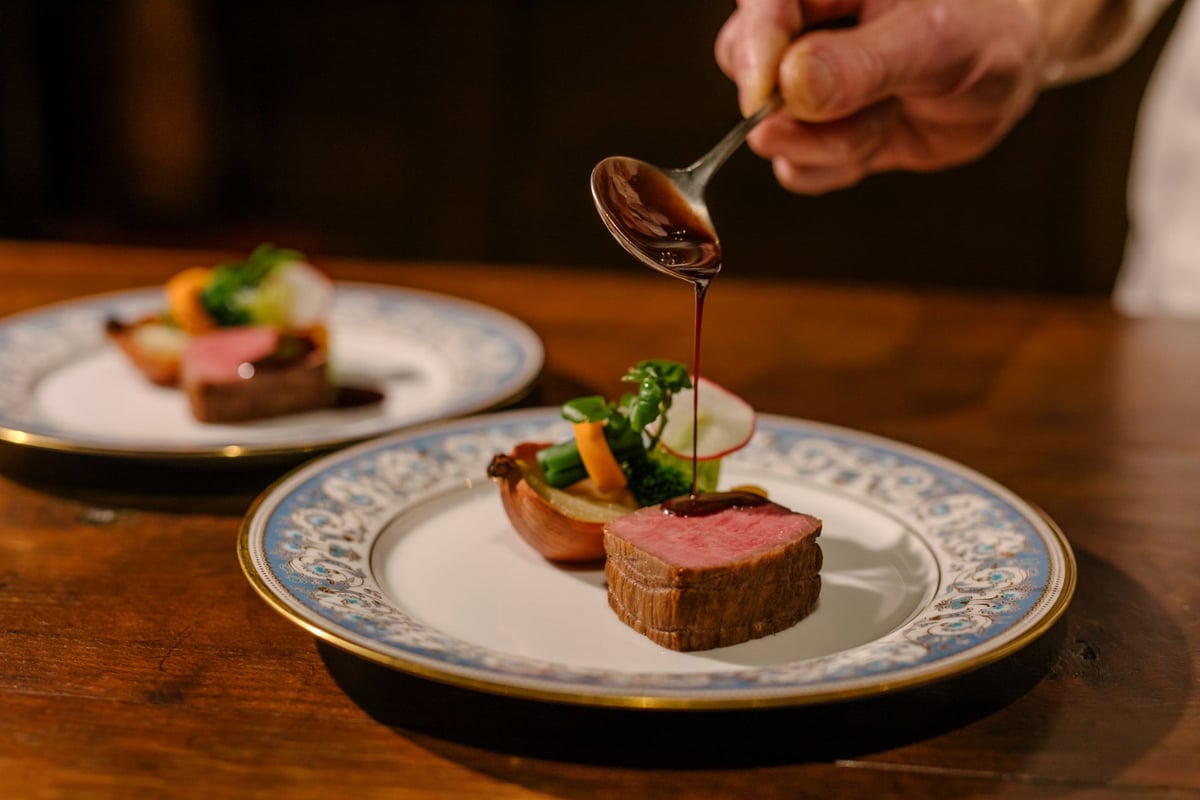 A chef providing on-site service